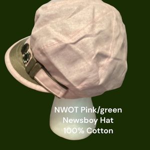 New Pink/Green Newsboy Hat